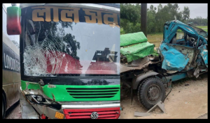 খুটাখালী নয়াপাড়ায় বাস ও জিটু গাড়ির সংঘর্ষে নিহত-৪ 