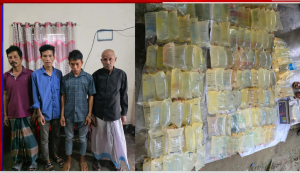 রাঙামাটির মানিকছড়ি চেকপোস্টে ২১০ লিটার চোলাই মদসহ গ্রেফতার ৪