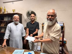 অসহায় শিক্ষার্থীর এক বছরের পড়াশোনার দায়িত্ব নিলেন ক্রিকেটার  এহেমার হোসেন রাজা