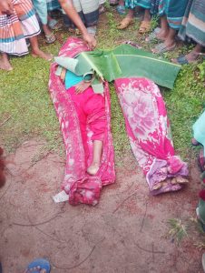 তারাকান্দায় কাভার্ডভ্যানের চাপায় প্রাণ গেল দুই বোনের